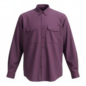 ExOfficio Travel Shirt Mens Large Purple Long Sleeve Ventilated Hiking Button Up